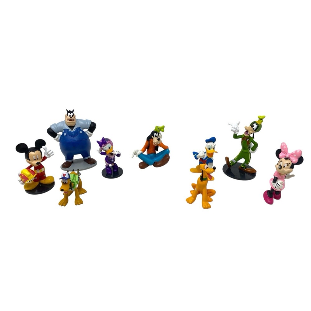 Disney Mickey Mouse Mixed Lot Action Figures - Cake Toppers - Goofy Pluto Daisy+